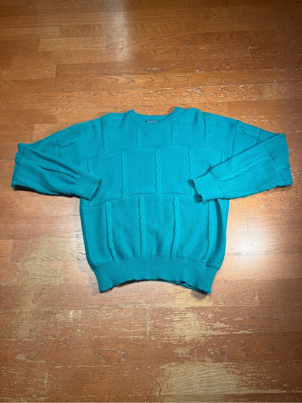 80s Vintage Teal Knitted Sweater
